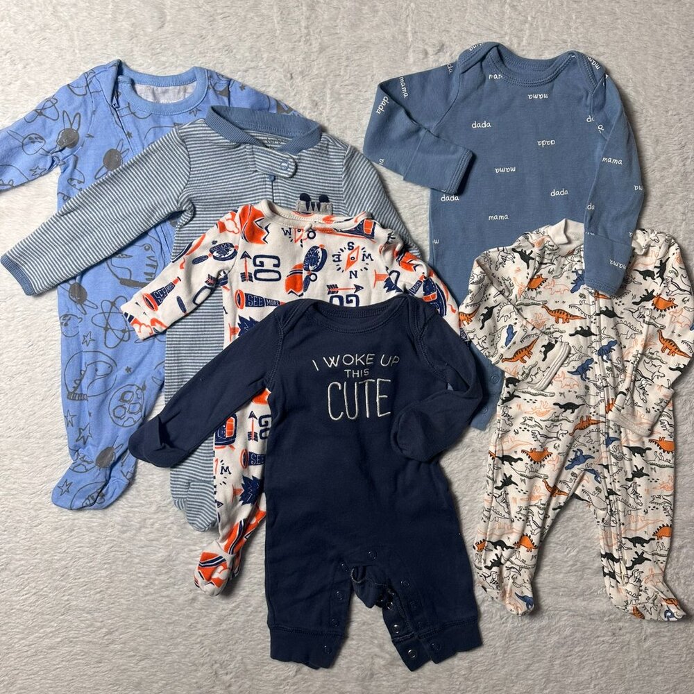 Carter’s Baby Sleepers & Rompers Bundle | NB-3m | 6-Piece Set